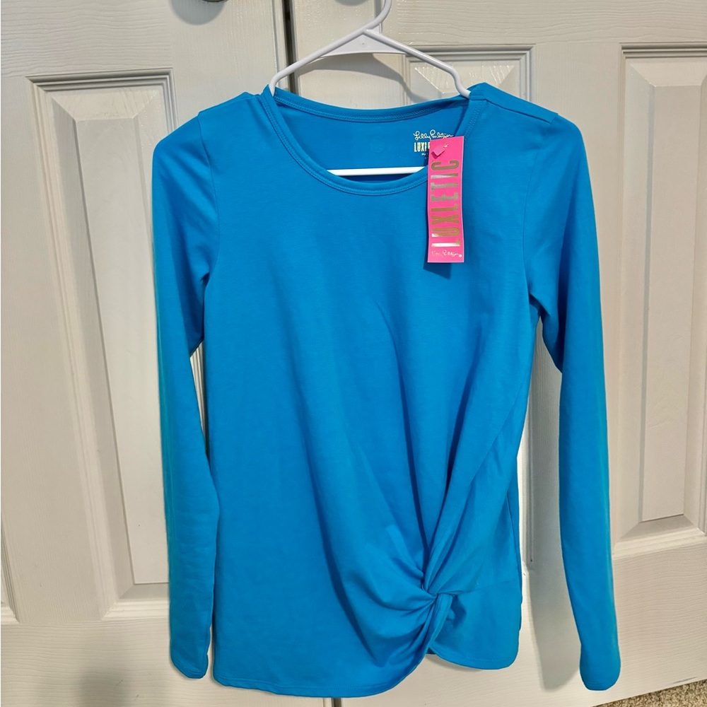 Lilly Pulitzer long sleeve Luxeletic shirt in Turquoise Shore. New with tags!
